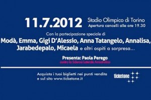 Slancio di Vita, concerto raccolta fondi contro la SLA allo stadio olimpico di Torino l'11 luglio 2012